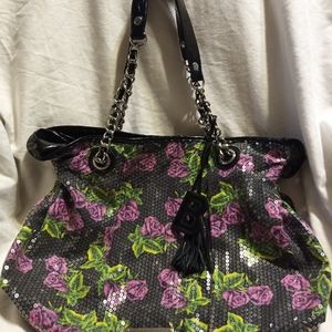 Betsey Johnson Sequined Rose Tote